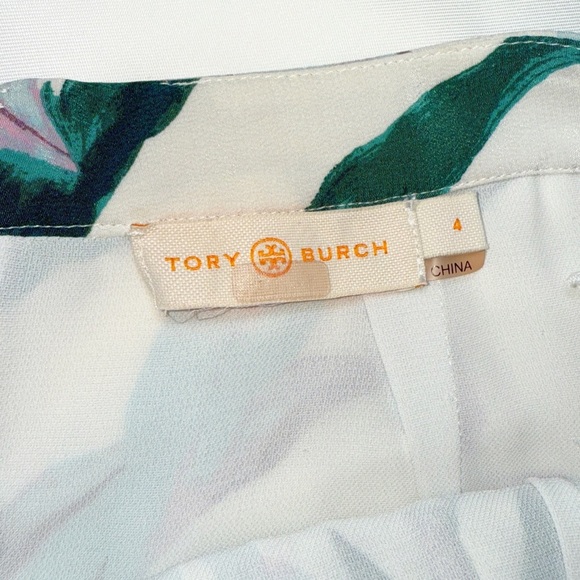 Tory Burch Louisa Silk Printed Ruffle Skirt in Ivory Desert Bloom size 4 - Picture 5 of 16